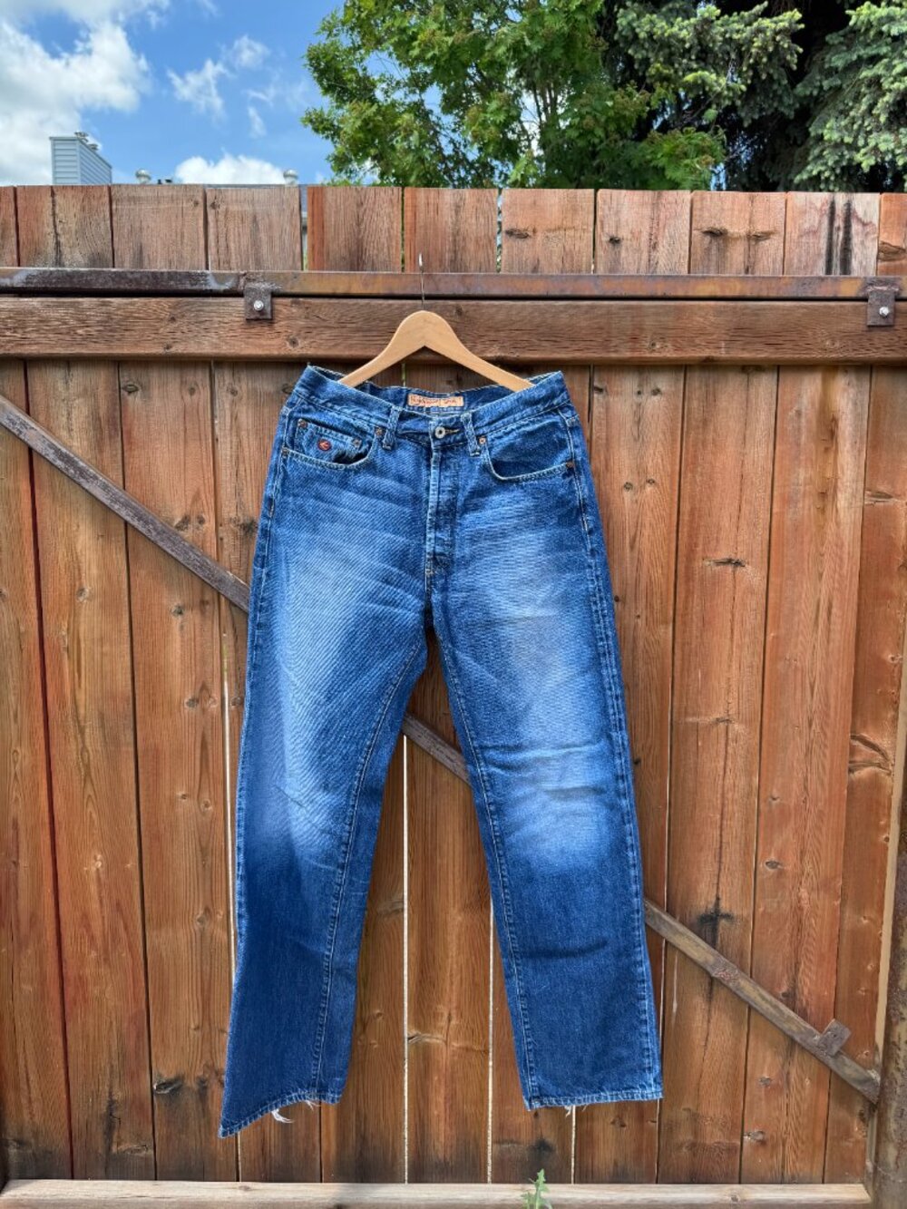 Vintage Y2K Energie Boon Straight Leg Button Fly Jeans Mens 34 Blue Wash